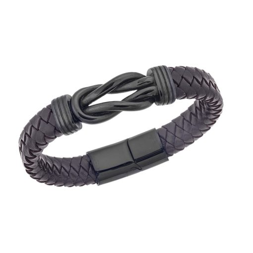 Βραχιόλι Senza Men's Steel Leather Strap