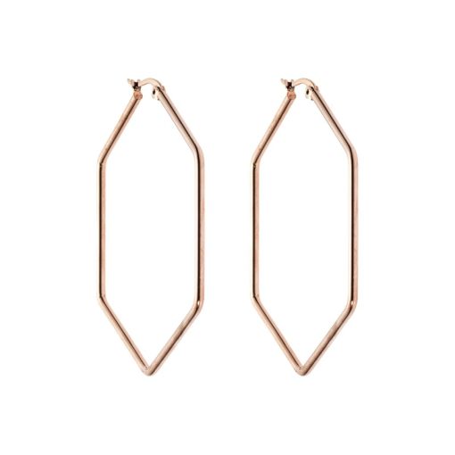 Σκουλαρίκια Senza Steel 5 cm Rose Gold Plated