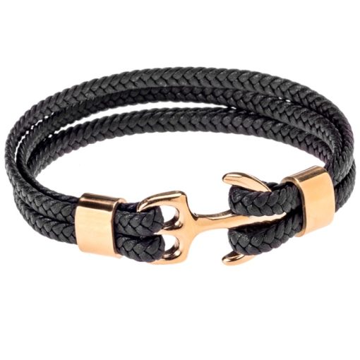Βραχιόλι Senza Men's Steel Brown Leather Strap