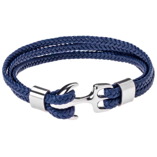 Βραχιόλι Senza Men's Steel Blue Leather Strap