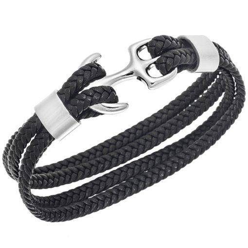 Βραχιόλι Senza Men's Steel Leather Strap