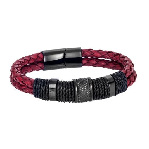Βραχιόλι Senza Men's Steel Leather Strap
