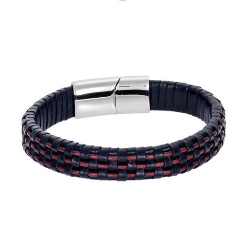 Βραχιόλι Senza Men's Steel Leather Strap