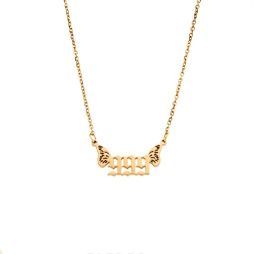 Κολιέ Senza Stainless Steel Gold Plated, Angel Numbers