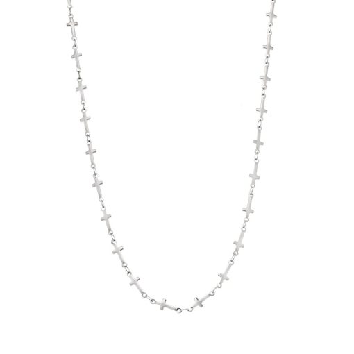 Καδένα Senza Stainless Steel Silver, με Σταυρούς