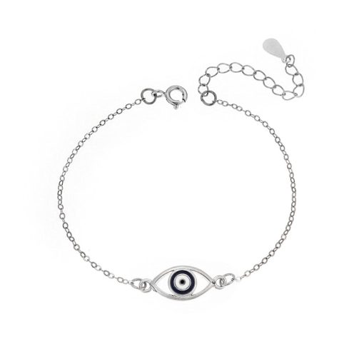Βραχιόλι Senza Silver 925, ματάκι με σμάλτο