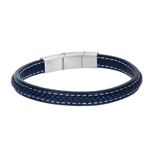 Βραχιόλι Senza Men's Steel Leather Strap