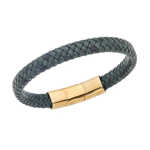 Βραχιόλι Senza Men's Stainless Steel - Chaki Leather Strap