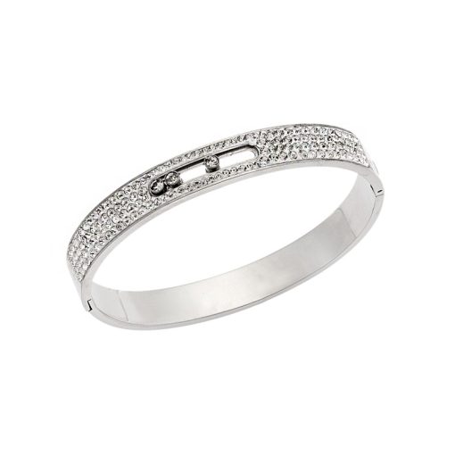 Βραχιόλι Senza Steel, χειροπέδα με strass