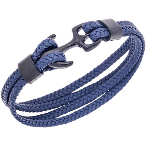 Βραχιόλι Senza Men's Steel Blue Leather Strap