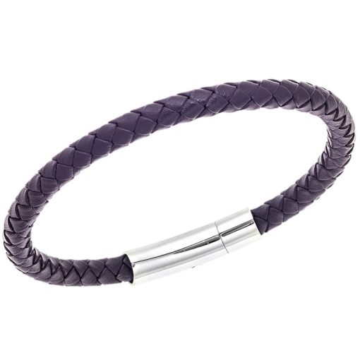 Βραχιόλι Senza Men's Steel Brown Leather Strap