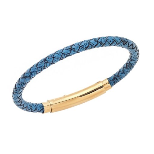 Βραχιόλι Senza Men's Steel Blue Leather Strap