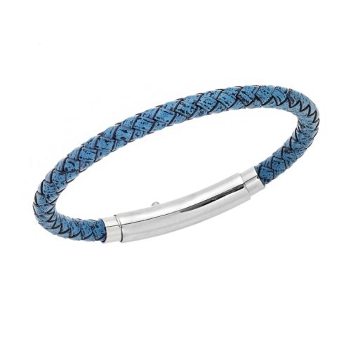 Βραχιόλι Senza Men's Steel Blue Leather Strap