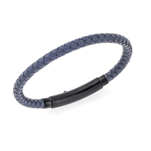 Βραχιόλι Senza Men's Steel Grey Leather Strap