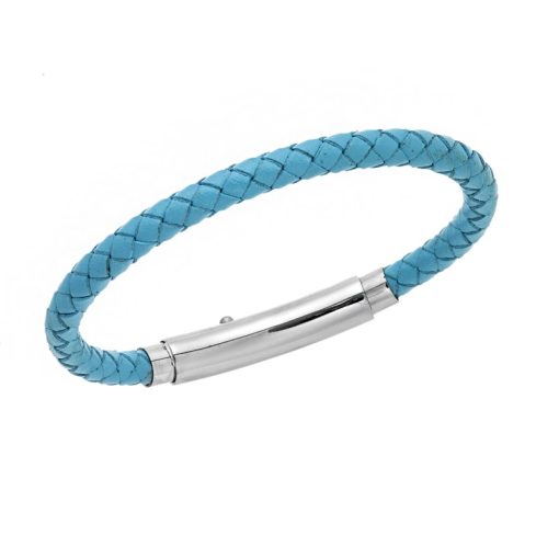 Βραχιόλι Senza Men's Steel Turquise Leather Strap