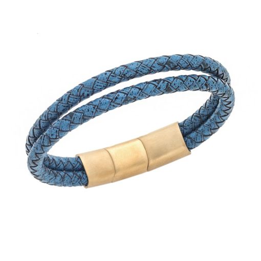 Βραχιόλι Senza Men's Steel Blue Leather Strap