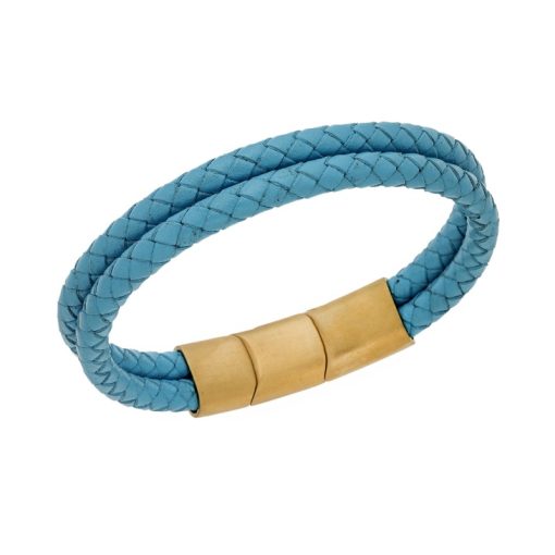 Βραχιόλι Senza Men's Steel Turquise Leather Strap