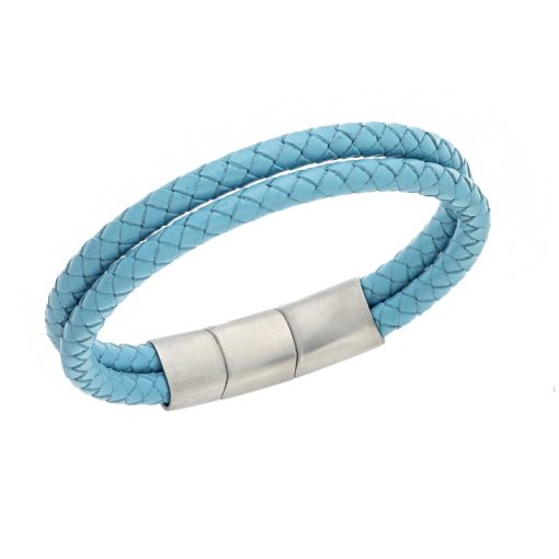 Βραχιόλι Senza Men's Steel Turquise Leather Strap