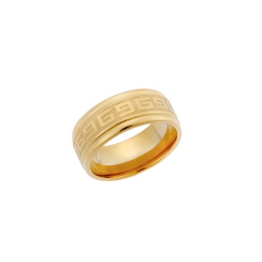 Δαχτυλίδι Senza Unisex Gold Plated Steel, με μαίανδρο