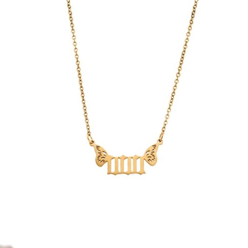 Κολιέ Senza Stainless Steel Gold Plated, Angel Numbers
