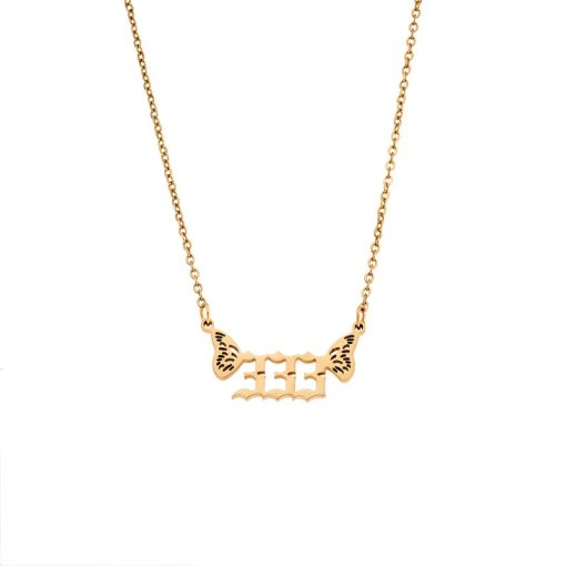 Κολιέ Senza Stainless Steel Gold Plated, Angel Numbers