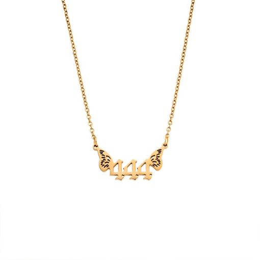 Κολιέ Senza Stainless Steel Gold Plated, Angel Numbers