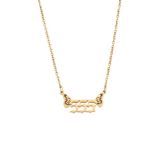 Κολιέ Senza Stainless Steel Gold Plated, Angel Numbers