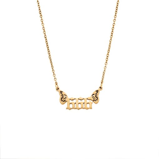 Κολιέ Senza Stainless Steel Gold Plated, Angel Numbers