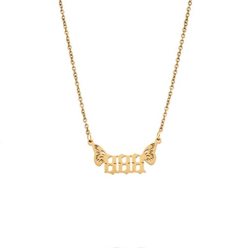 Κολιέ Senza Stainless Steel Gold Plated, Angel Numbers