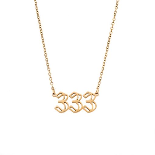Κολιέ Senza Stainless Steel Gold Plated, Angel Numbers