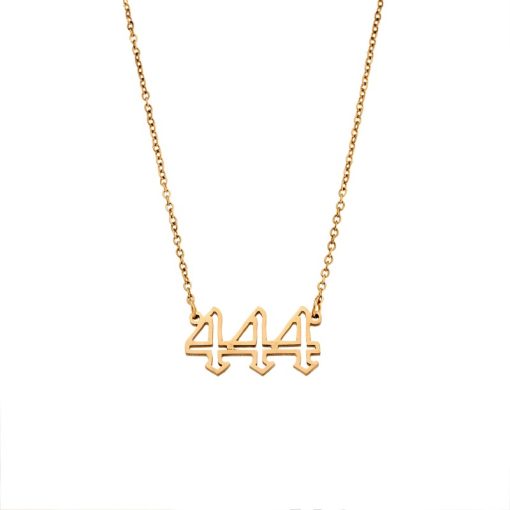 Κολιέ Senza Stainless Steel Gold Plated, Angel Numbers