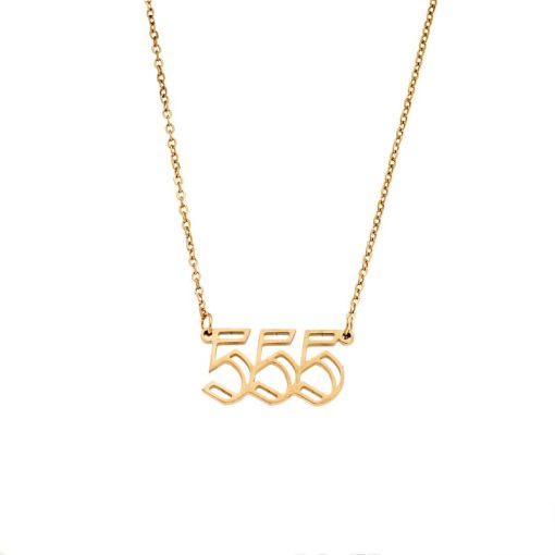 Κολιέ Senza Stainless Steel Gold Plated, Angel Numbers