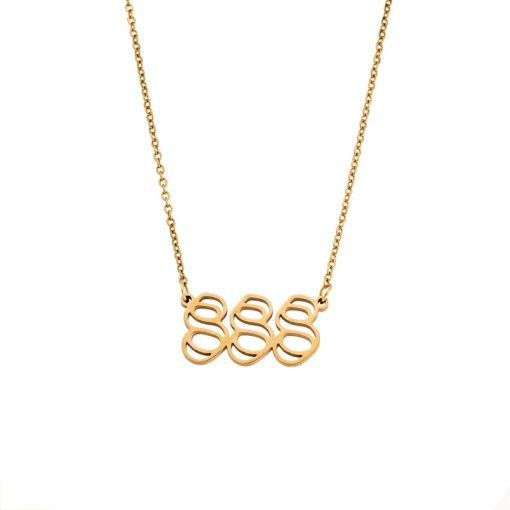 Κολιέ Senza Stainless Steel Gold Plated, Angel Numbers