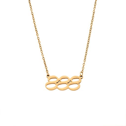 Κολιέ Senza Stainless Steel Gold Plated, Angel Numbers