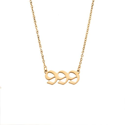 Κολιέ Senza Stainless Steel Gold Plated, Angel Numbers