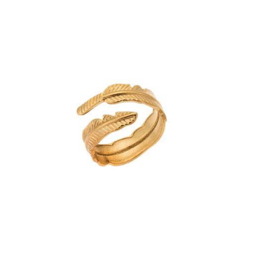 Δαχτυλίδι Senza Gold Plated Steel, με φτερό