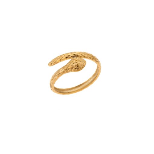 Δαχτυλίδι Senza Gold Plated Steel, με φιδάκι