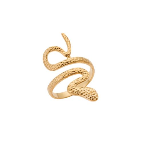 Δαχτυλίδι Senza Gold Plated Steel, με φιδάκι