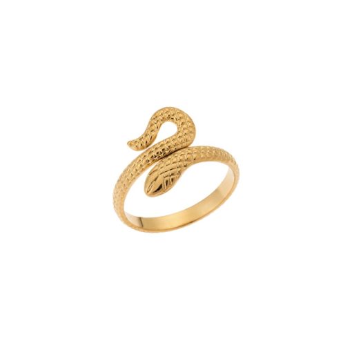 Δαχτυλίδι Senza Gold Plated Steel, με φιδάκι