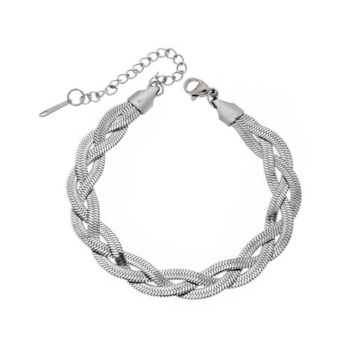 Βραχιόλι Senza Steel, πλεξούδα με τριπλή αλυσίδα