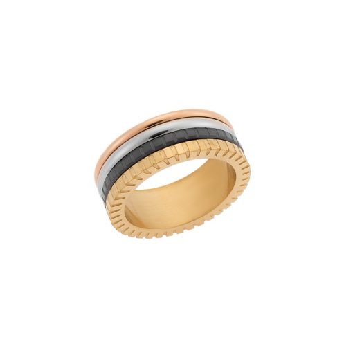 Δαχτυλίδι Senza Gold Plated Steel, Τετραπλό βεράκι σε τέσσερα χρώματα
