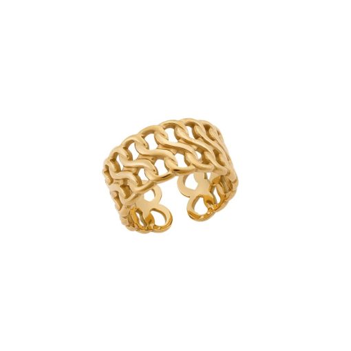 Δαχτυλίδι Senza Gold Plated Steel, Με άνοιγμα