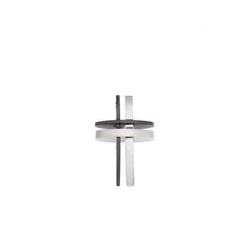 Κολιέ Senza Men's Steel, Δίχρωμος Σταυρός από Ατσάλι, με πέτρα
