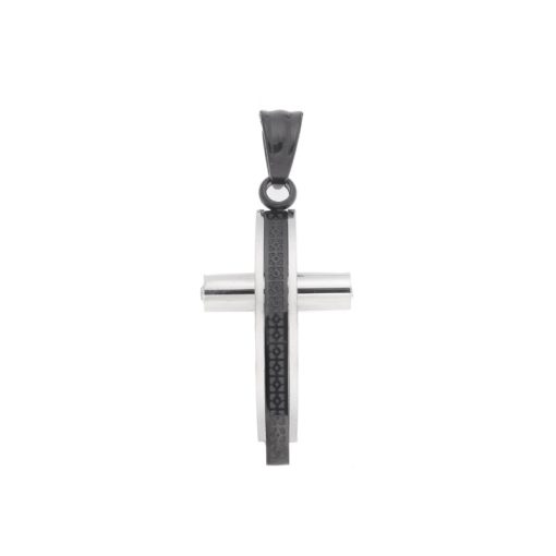 Μοτίφ Senza Men's Steel, Δίχρωμος Σταυρός από Ατσάλι