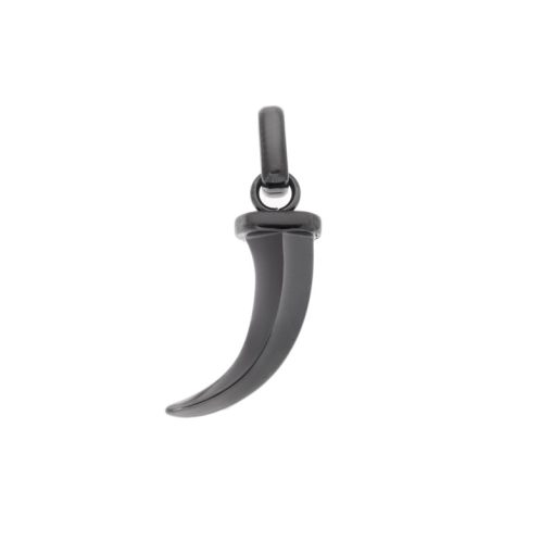 Μοτίφ Senza Men's Steel, με σχέδιο χαυλιόδοντα από Ατσάλι σε μαύρο χρώμα