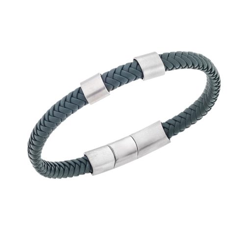 Βραχιόλι Senza Men's Steel Green Leather Strap