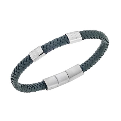 Βραχιόλι Senza Men's Steel Green Leather Strap