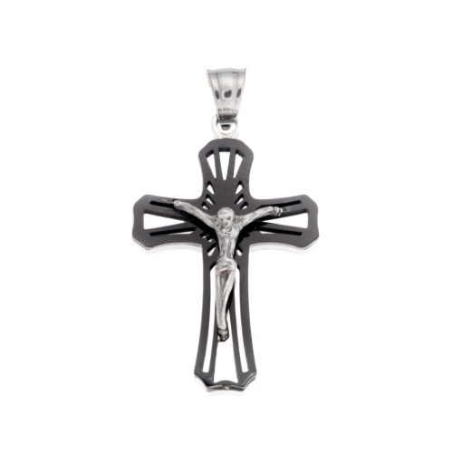 Μοτίφ Senza Men's Steel, Σταυρός με τον Εσταυρωμένο από ατσάλι