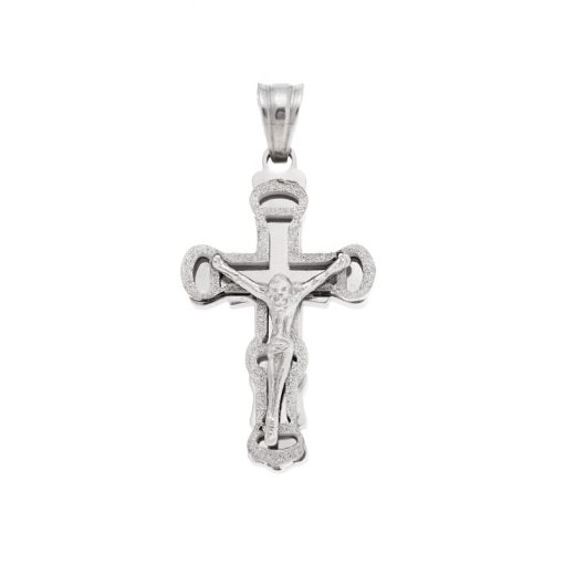 Μοτίφ Senza Men's Steel, Σταυρός με τον Εσταυρωμένο, από ατσάλι
