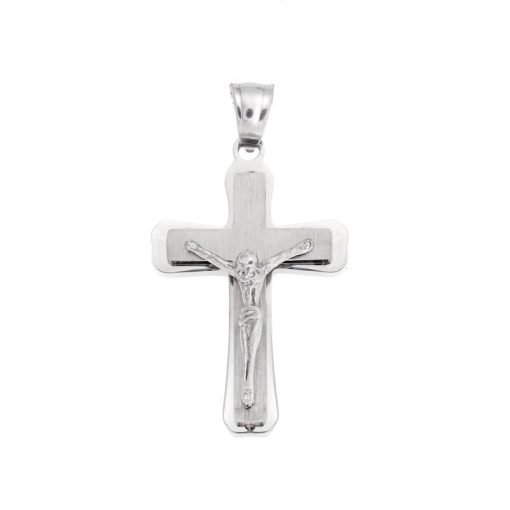Μοτίφ Senza Men's Steel, Σταυρός με τον Εσταυρωμένο, από ατσάλι